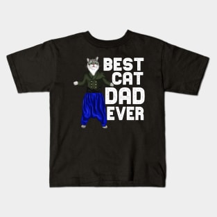 Best Cat Dad Ever Father Day Kids T-Shirt